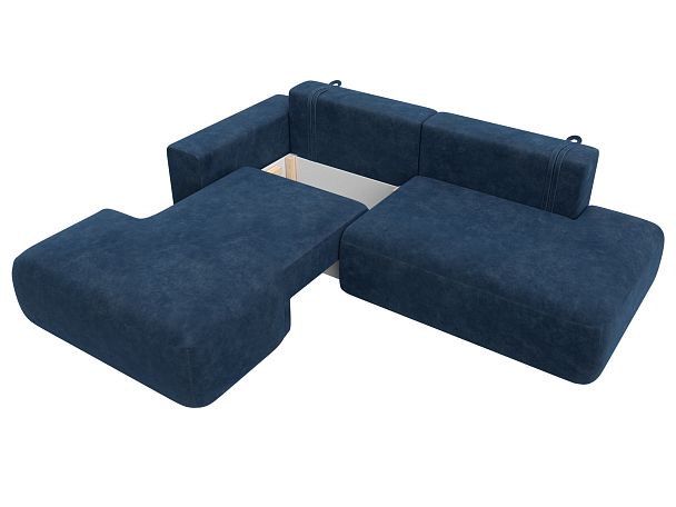 Диван угловой Лига-036 НПБ Модерн левый угол Велюр синий - Вид 7