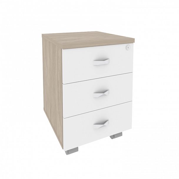 Тумба мобильная "Onix" O.TM-3 дуб аттик/белый - Вид 1