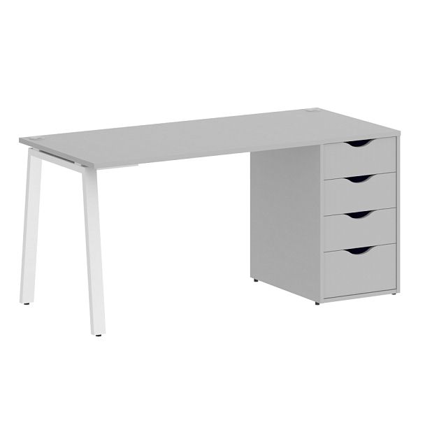 Home Office Стол письменный VR.SP-3-158.4.A Серый/Белый металл 1580*720*750 - Вид 1