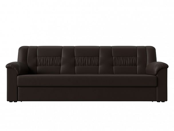 Прямой диван Карелия (полностью экокожа коричневая) - Вид 2