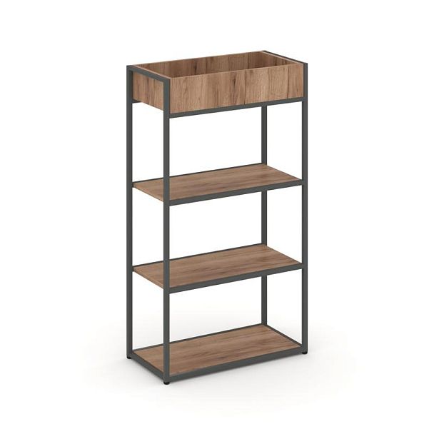 Rift Стеллаж металлический высокий приставной RF.STM-001 Дуб Табак/Металл Антрацит 596*350*1250 - Вид 1