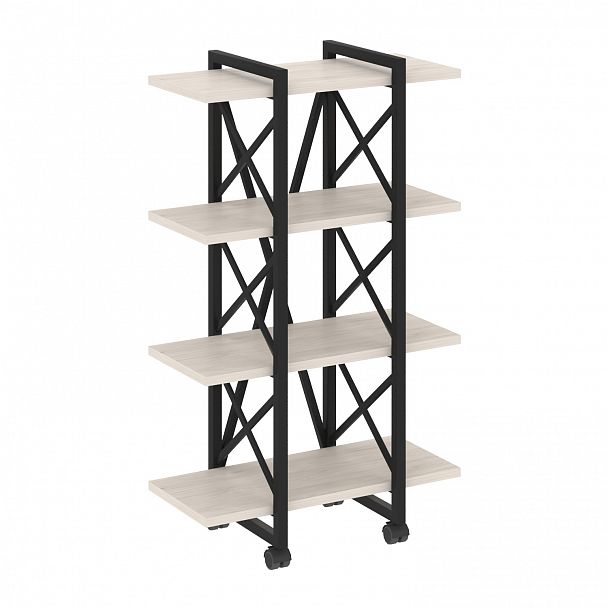 Стеллаж на колесах "Loft" VR.L-MST.K-4.4V денвер светлый/черный - Вид 1