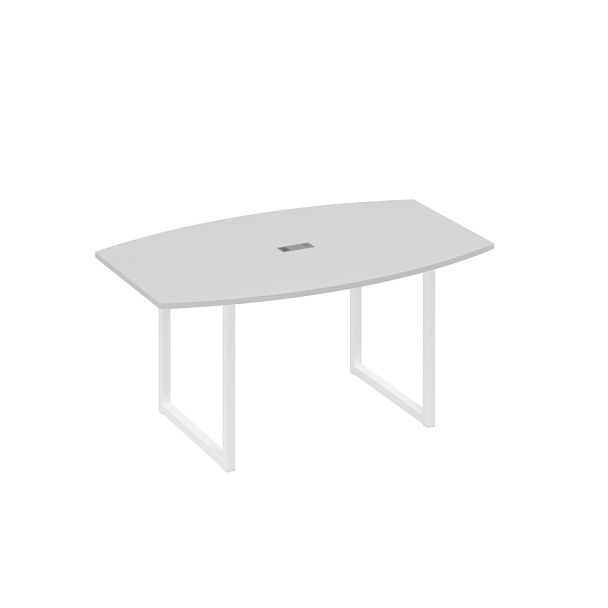 Стол 160 для переговоров на каркасе QUATTRO A4 А4 Б4 111 БП серый / металлокаркас белый - Вид 1