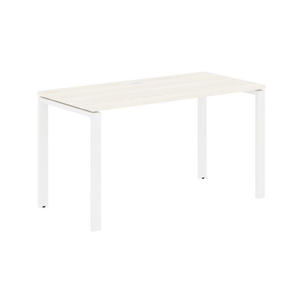 Стол прямой EUST 1367 Ясень Траун/Белый 1360х670х750 EDIS - Вид 1