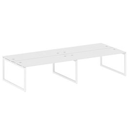 Metal System Quattro Р. ст. на 4 раб. места на О-образном м/к 50БО.СМ-4.5 Белый/Белый металл 3600*1475*750 - Фото предпросмотра