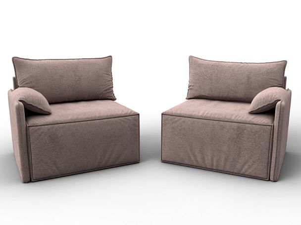 Диван прямой модульный Лига-106 Велюр бежевый - Вид 8