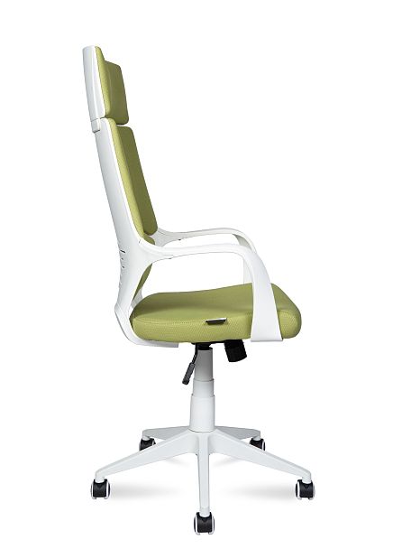 Кресло офисное / IQ / (White plastic green) белый пластик / зеленая ткань - Вид 3