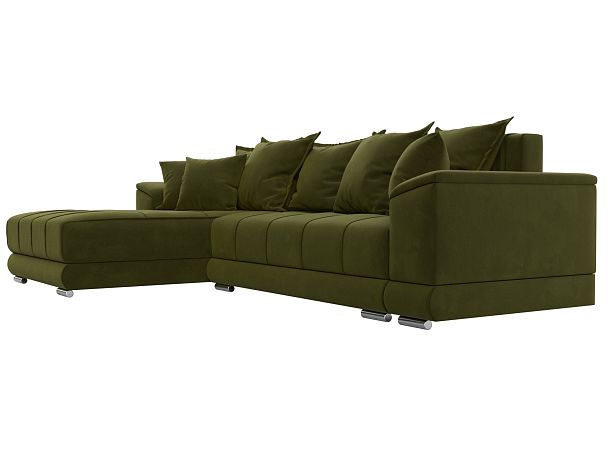 Угловой диван НордСтар левый угол Микровельвет зеленый - Вид 4