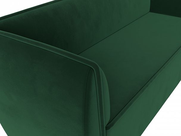 Прямой диван Бергамо 3-х местный (полностью велюр зеленый) - Вид 4