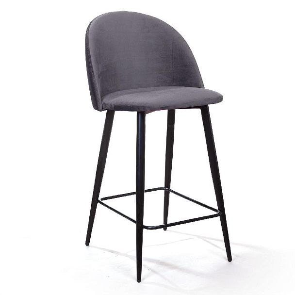 Стул полубарный Thomas, бархат серый 27 - Вид 1
