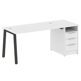 Metal System Р. ст. с тумбой на А-образном м/к БА.РС-СТП-1.3 Белый/Антрацит металл 1812*720*750 - Фото предпросмотра