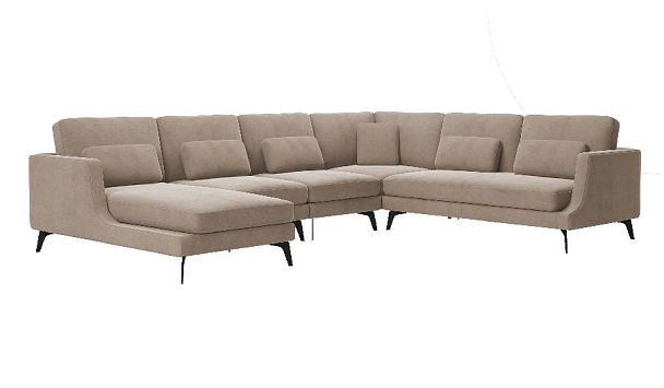 Albert диван угловой с шезлонгом, велюр - Вид 1