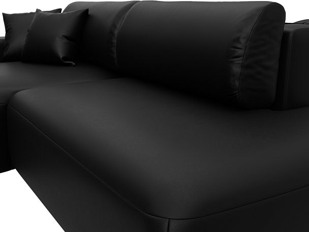 Диван угловой Лига-036 НПБ Модерн левый угол Экокожа черный - Вид 4