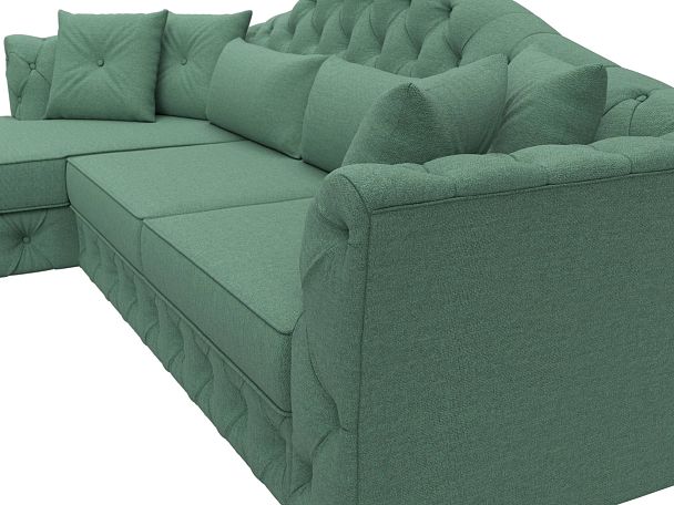 Диван угловой Артис левый угол Рогожка зеленый - Вид 4
