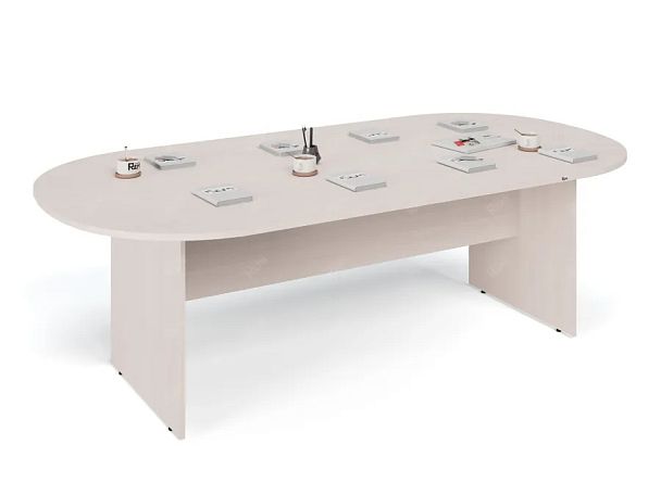 UNITY PКС-12/24 ДУБ МОЛОЧНЫЙ Конференц стол овальный Универсальный 2400х1200х750 - Вид 3