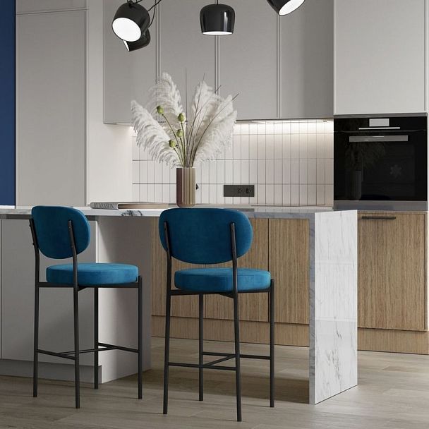 Стул полубарный Mason, бархат синий 29 - Вид 4