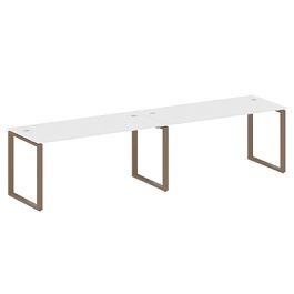 Metal System Р. ст. на 2 раб. места на О-образном м/к БО.СМ-2.4 Белый/Мокко металл 3200*720*750 - Фото предпросмотра