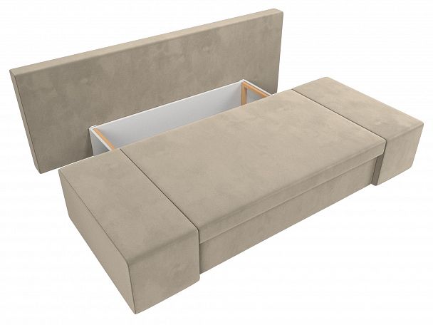 Диван прямой Сан Марко (полностью микровельвет бежевый) - Вид 6
