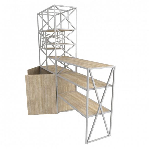 Стеллаж + стол для офиса Лофт №1 - Вид 1