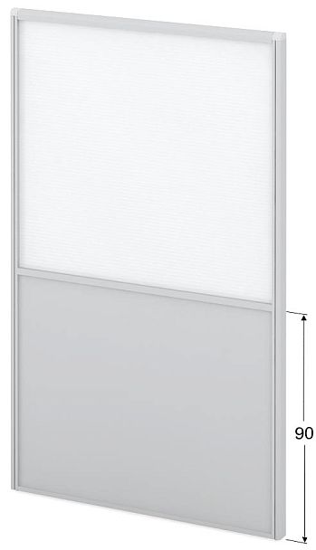 Модуль комбинированный "Мобильные офисные перегородки «Логика»"  ПК-ЛГ-МДК200х120/90П/Д-В1-535 серый - Вид 1