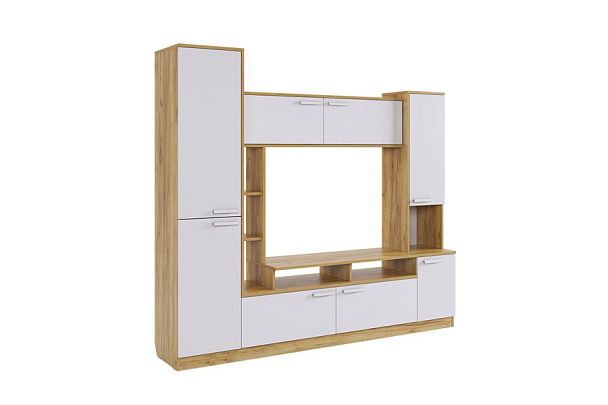 Мини-стенка Токио CTV-010.2563 дуб крафт золотой/белое дерево - Вид 1