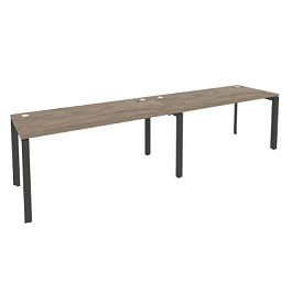 Onix Рабочая станция на П-образном м/к O.MP-RS-2.4.7 Тиквуд темный/Антрацит металл 3160*720*750 - Фото предпросмотра