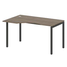 Metal System Quattro Стол криволинейный левый на П-образном м/к 40БП.СА-2 (L) Вяз/Антрацит металл 1400*900*750 - Фото предпросмотра