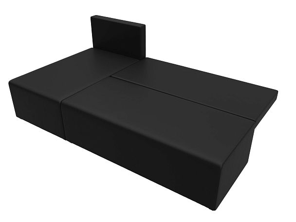 Угловой диван Поло левый (полностью экокожа черная) - Вид 8