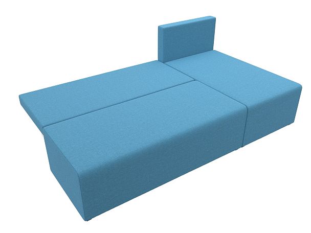 Диван угловой Поло правый угол Рогожка голубой - Вид 8