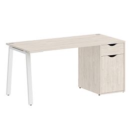 Home Office Стол письменный VR.SP-3-158.1.A Денвер светлый/Белый металл 1580*720*750 - Фото предпросмотра