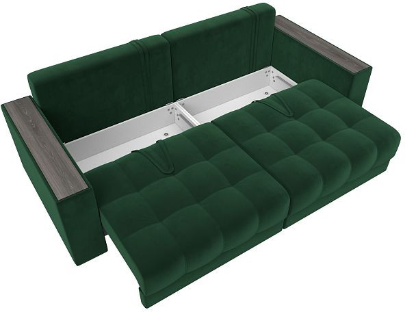 Диван прямой с декором Лига-049 НПБ Велюр зеленый - Вид 8