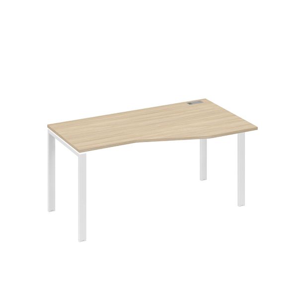 Стол эргономичный правый "Техно" на металлокаркасе UNO A4 А4 Б1 066 БП дуб скандинавский / металлокаркас белый - Вид 1
