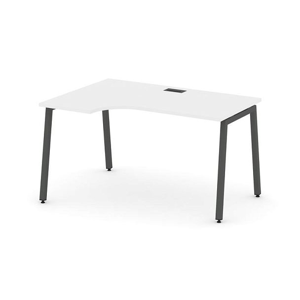 Стайл Проджект Стол рабочий эргоном. SN-4A.SPA-002(L) Белый/Металл Антрацит 1580*600/980*750 - Вид 1