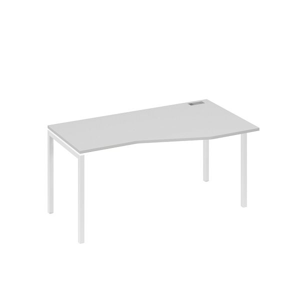 Стол эргономичный правый "Техно" на металлокаркасе DUE A4 А4 Б2 066 БП серый / металлокаркас белый - Вид 1