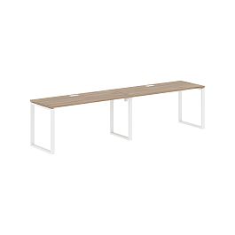 Стол 2-х местный EQWST 3167 Дуб Денвер светлый/Белый 3126х670х750 EDIS - Фото предпросмотра