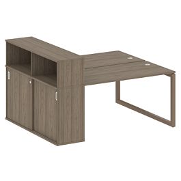 Metal System Quattro Р. ст. с шкафом-купе на О-образном м/к 50БО.РС-СШК-2.3 Т Вяз/Мокко металл 1810*1475*1098 - Фото предпросмотра