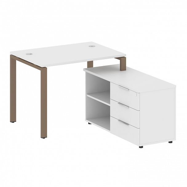 Рабочая станция "Metal System" БП.РС-СТС-2.1 белый/мокко - Вид 1