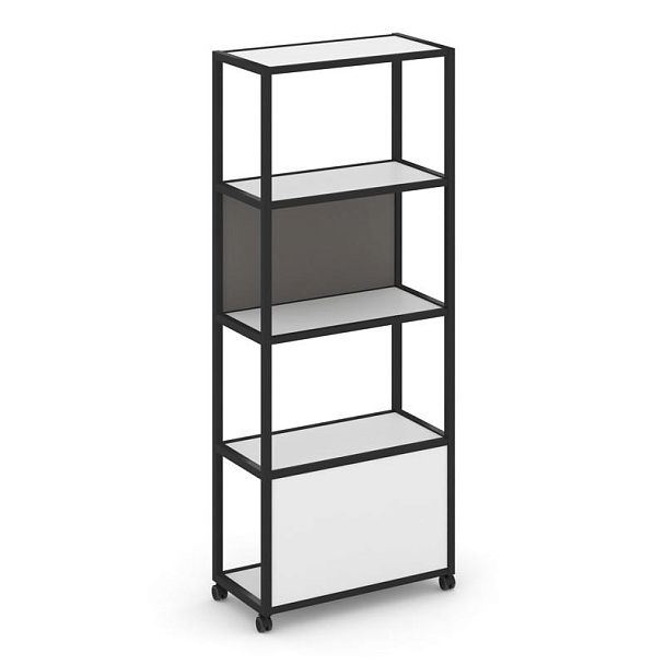 Shelf Mobile Стеллаж 5 уровней 1 секция VR.LT-STK-503.10 Белый Бриллиант/Металл Черный/W-26 1000*400*2000 - Вид 2