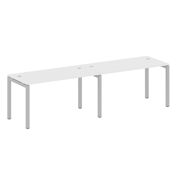 Metal System Quattro Р. ст. на 2 раб. места на П-образном м/к 50БП.СМ-2.3 Белый/Серый металл 2800*720*750 - Вид 1