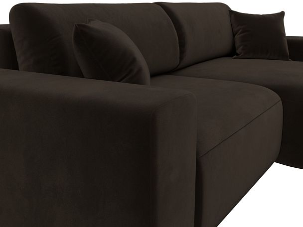 Диван угловой Лига-036 Классик правый угол Микровельвет коричневый - Вид 4