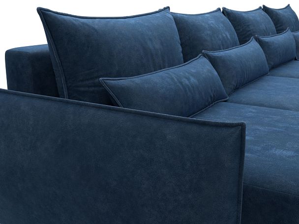 Диван П-образный Лига-051 НПБ Лонг Велюр синий - Вид 4
