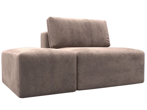 Модули диван и пуф Лига-060 НПБ Велюр бежевый - Вид 2