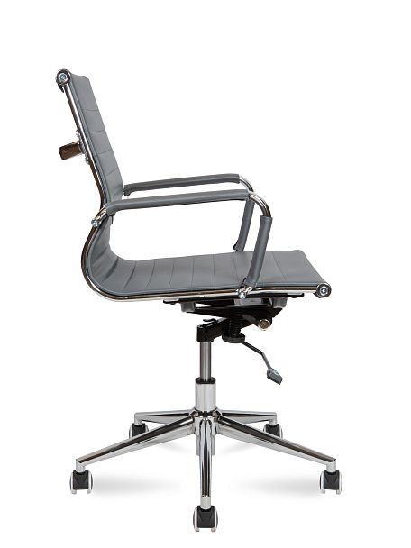 Кресло Техно LB / хром / серая экокожа - Вид 3