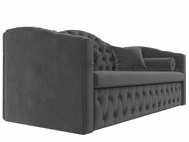 Прямой диван Мечта (полностью велюр серый) - Вид 3