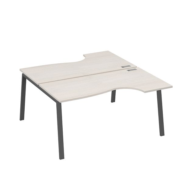 Рабочая станция опоры TRE (2х160) столы Классика A4 А4 Б3 185  БП дуб / металлокаркас антрацит - Вид 1