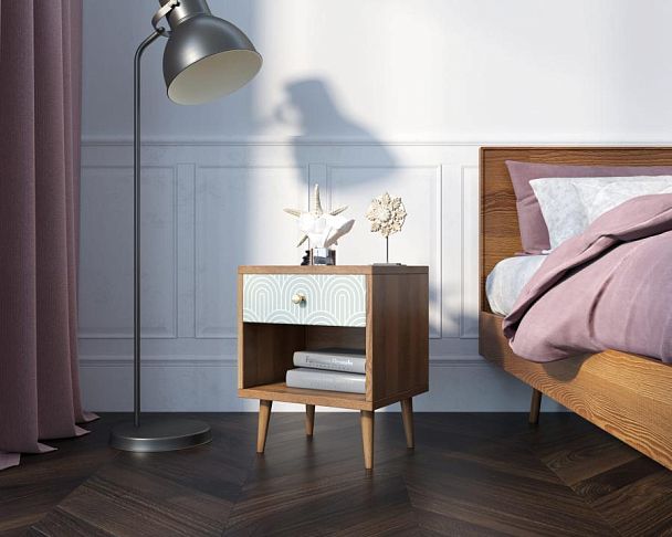 Тумбочка Berber с открытой полкой 34 принт арт BB33/Print_34, разноцветная - Вид 3