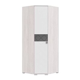 Шкаф угловой Сальма ШУ 021 (810х2060х810) анкор/белый глянец - Фото предпросмотра