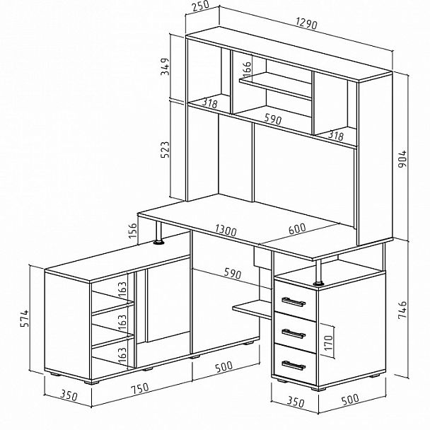 Стол письменный Амбер-23 - Вид 2