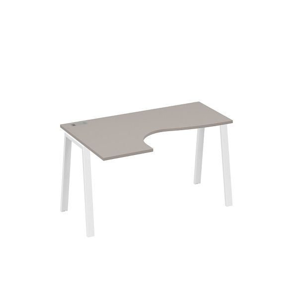 Стол эргономичный левый "Классика" на металлокаркасе TRE A4 А4 Б3 033 БП мокко премиум / металлокаркас белый - Вид 1