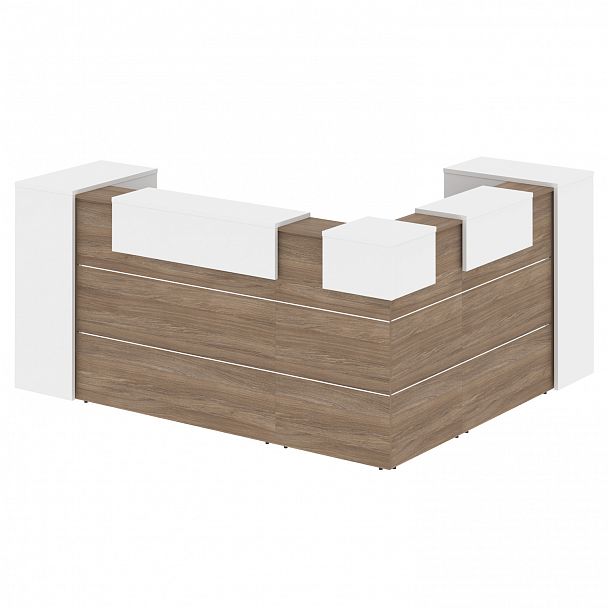 Ресепшн Г-образный "Onix" O.R-K-29 дуб аризона/белый - Вид 2